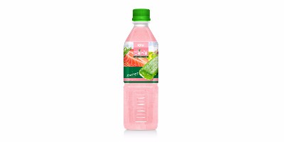 آلوئه ورا با آب توت فرنگی 500ml بطری پت