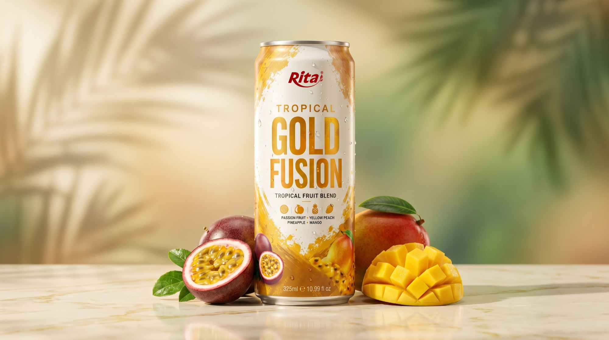 Tropical Gold Fusion fruit blend in 10.99 fl oz (325ml) cans Poster 2