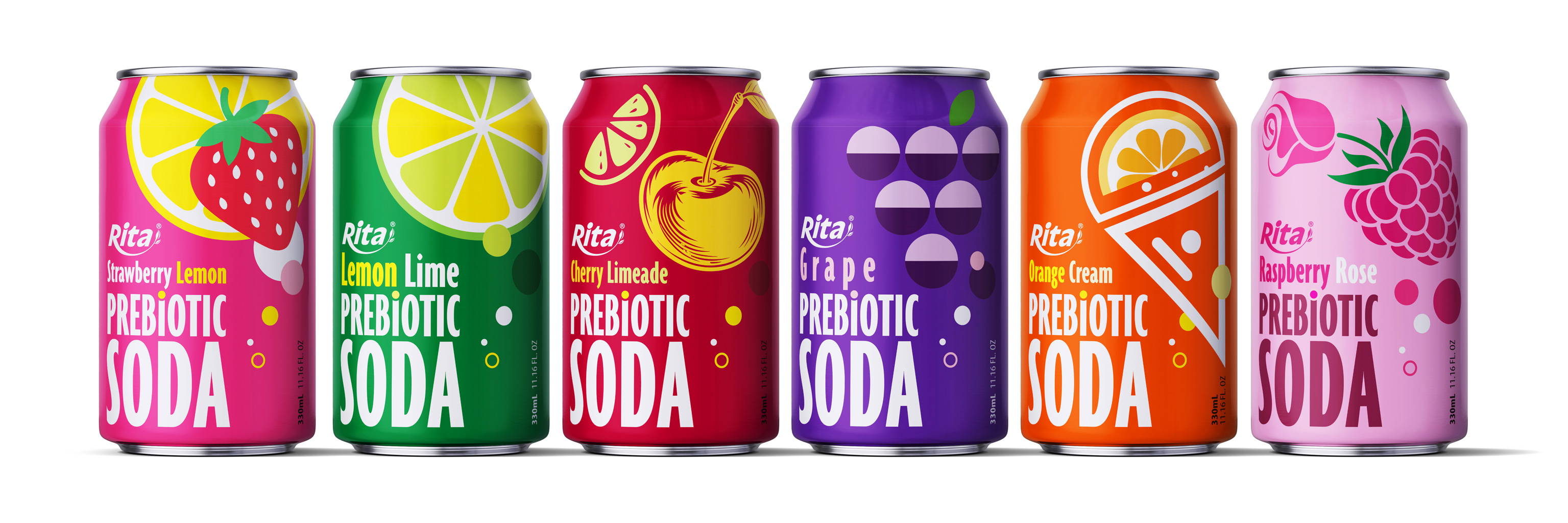 Raspberry Rose Prebiotic Soda 330ml short can Poster 2