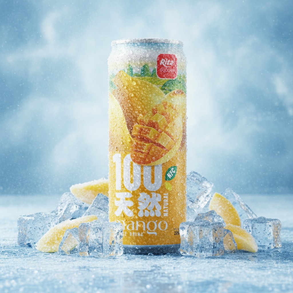 100 Natural Mango Juice Drink 325ml sleek can - Premium Product