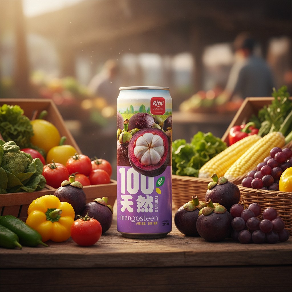 100 Natural Mangosteen Juice Drink 325ml sleek can - Premium Product