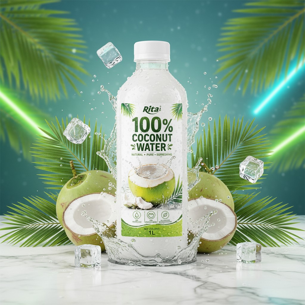 100% Pure Young Coconut Water 1L PET Bottle Wholesale - Premium Product