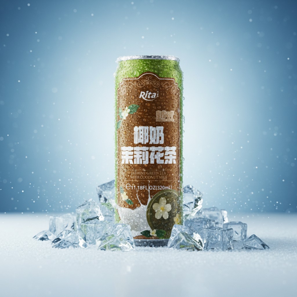 11.18 Fl Oz (320ml) Jasmine Green Tea with Coconut Milk - Premium Product