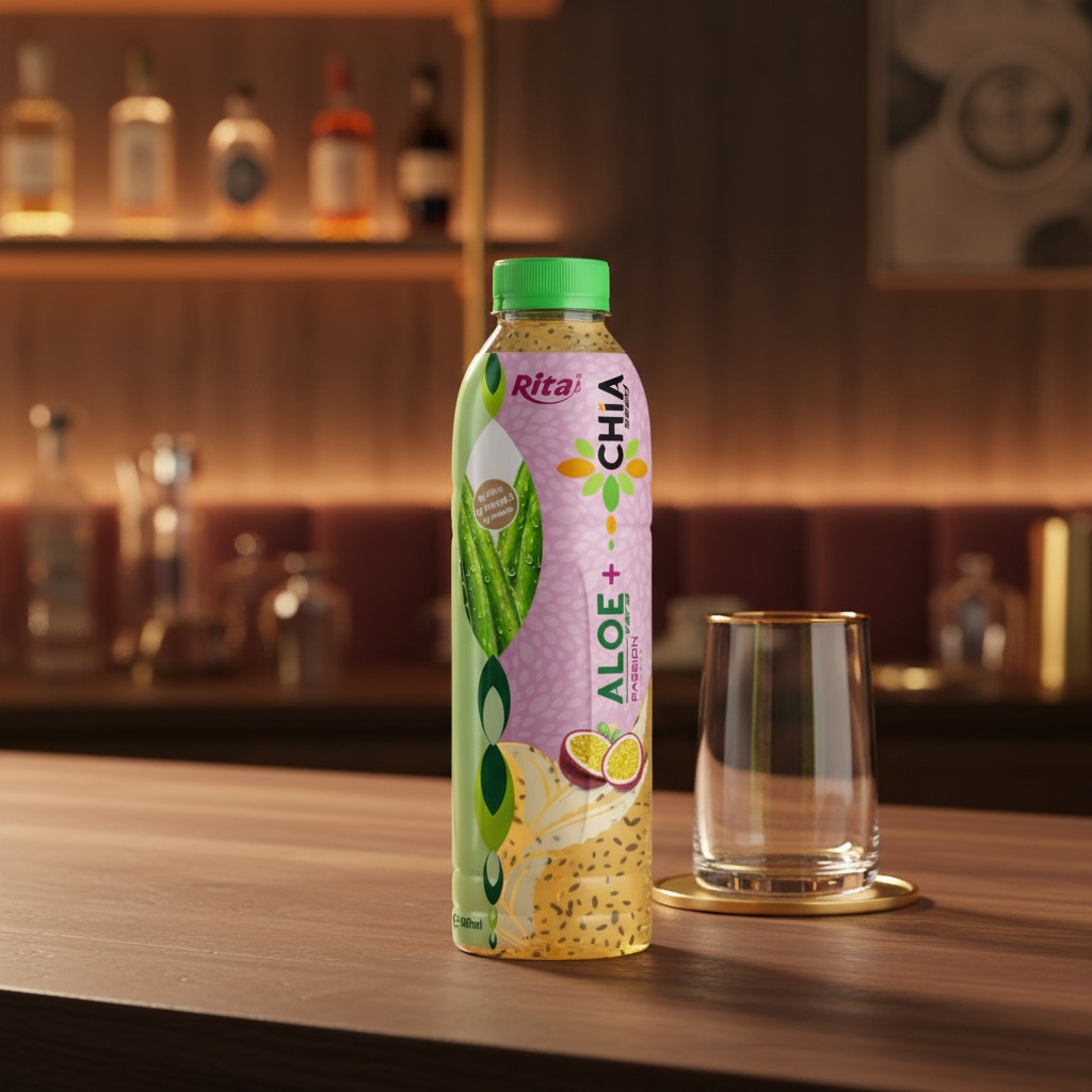 16.9 Fl Oz Rita Aloe Vera Drink with Chia Seed Passion Fruit Flavor PET Bottle - Premium Product