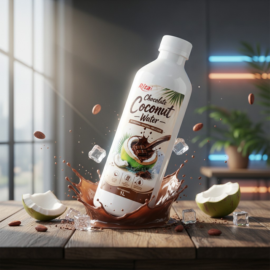 1L PP bottle  Chocolate Coconut Water – Refreshing Natural Delicious - Premium Product